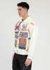  RICHGAINER EMBROIDERY PATCHWORK BOMBER JACKET - WHITE - Thumbnail 3