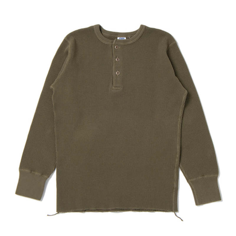 Studio D'Artisan (9937) Heavy Thermal Long Sleeve Henley Shirt