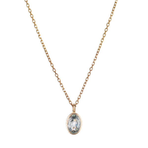 Jennie Kwon Designs Oval Green Sapphire Wisp Necklace - 14K Yellow Gold