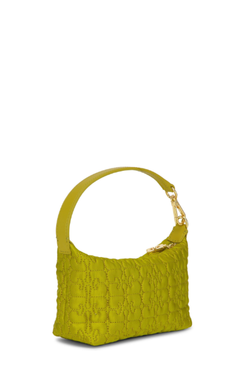 Ganni Butterfly Small Pouch Satin Bag - Olive Drab | Garmentory