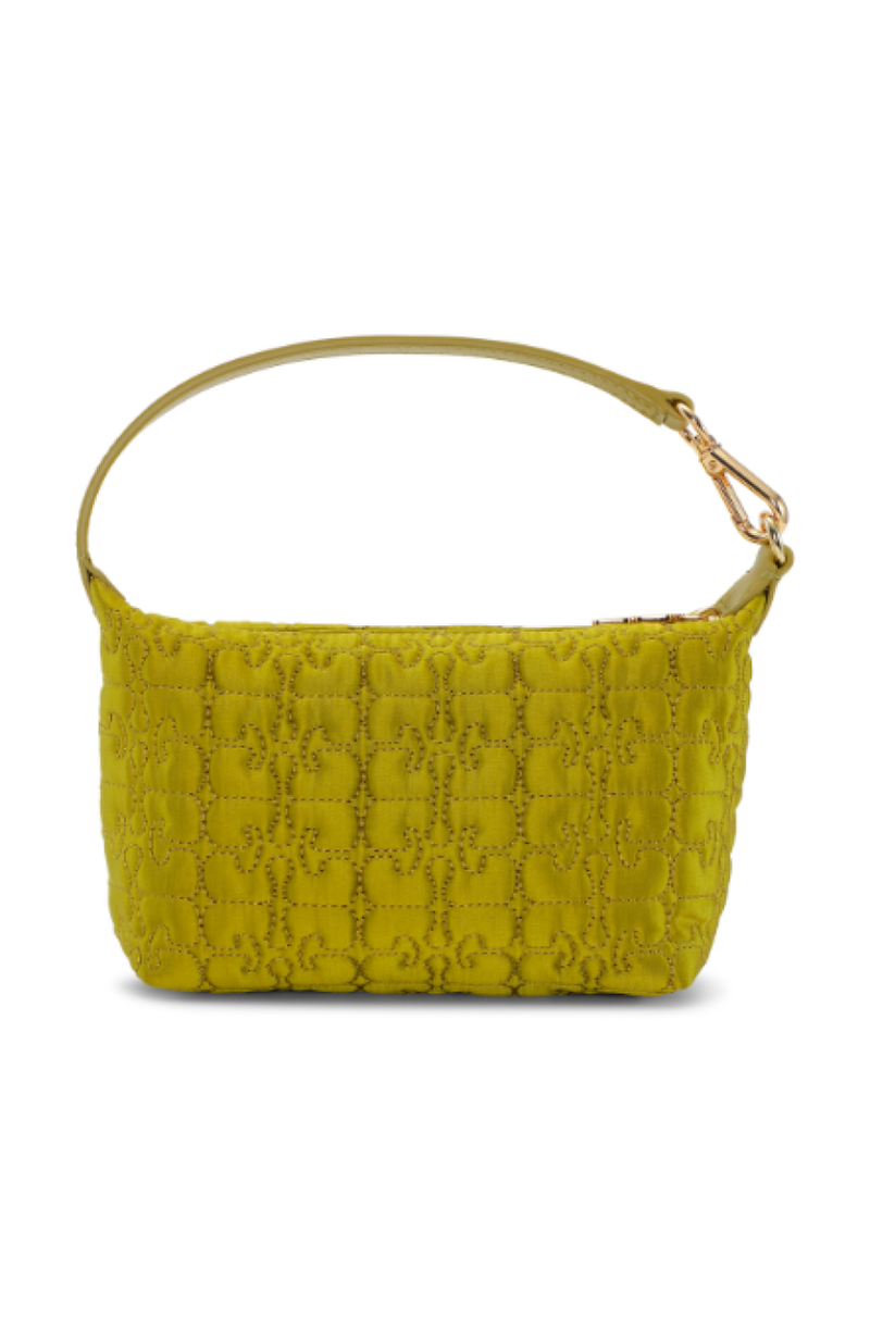 Ganni Butterfly Small Pouch Satin Bag - Olive Drab | Garmentory