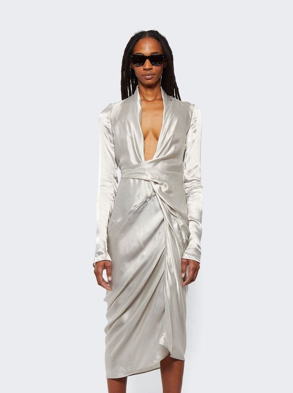 rick owens dress One-shoulder Draped Midi front slit SS26 Rick Owens Womens Abito