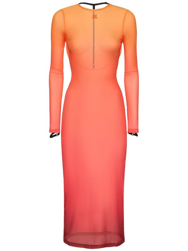 knee length dresses for ladies Saemdi Women's Gradient Knit Dress - Red main image 1