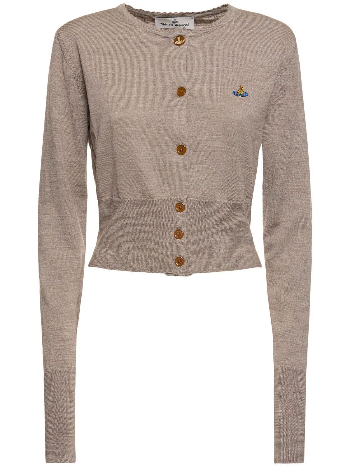 Vivienne Westwood Bea Wool Knit Crop Cardigan - Gray | Garmentory