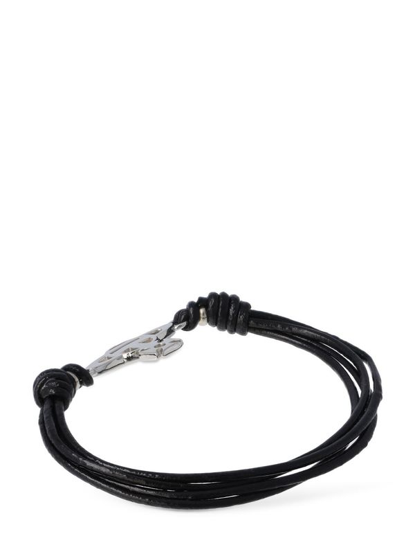 Vivienne Westwood Lucy Cord Bracelet - Black/Silver | Garmentory