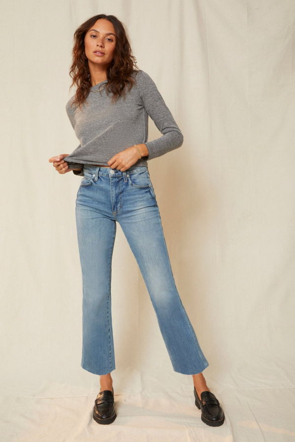 amo denim High Rise Kick Crop - Topanga