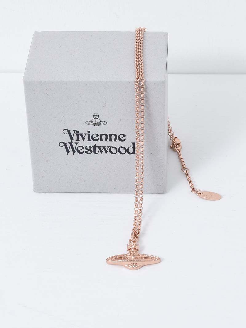 Vivienne Westwood MINI BAS RELIEF PENDANT - PINK/GOLD Silk
