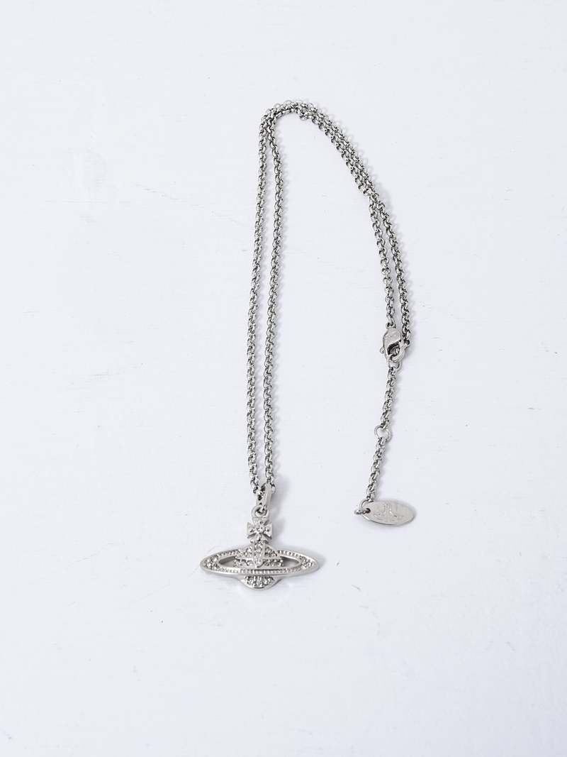 Vivienne Westwood MINI BAS RELIEF PENDANT - PLATINUM/CRYSTAL