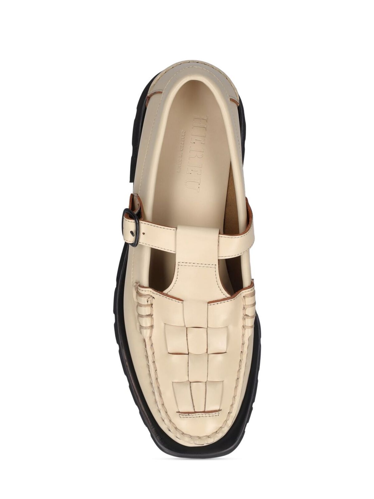 Hereu 25mm Soller Sport Leather Loafers - Off White | Garmentory display picture 3
