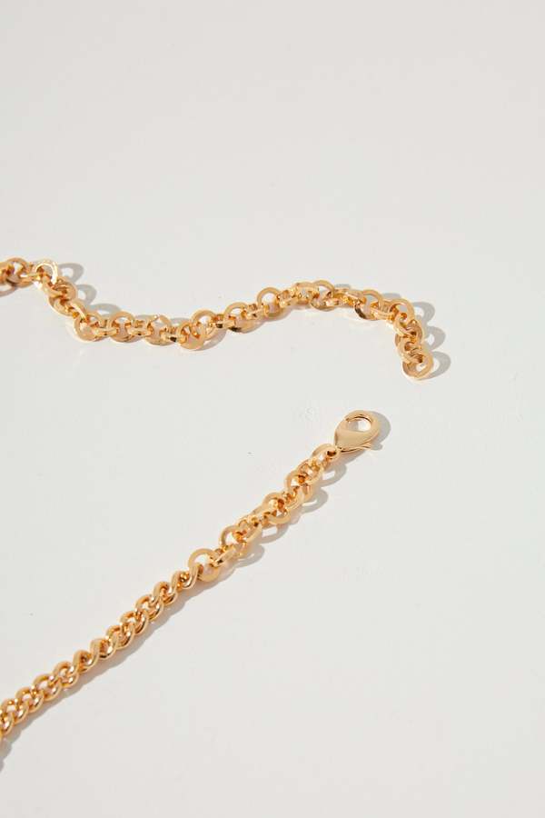 Rowen Rose Asymmetric Pearl Chain Belt - Gold/White | Garmentory display picture 3