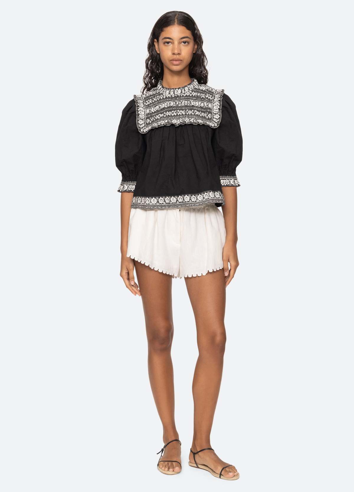 Sea NEW YORK AMINA EMBROIDERY PUFF SLV SS24-003-CREAM5.webp?v=