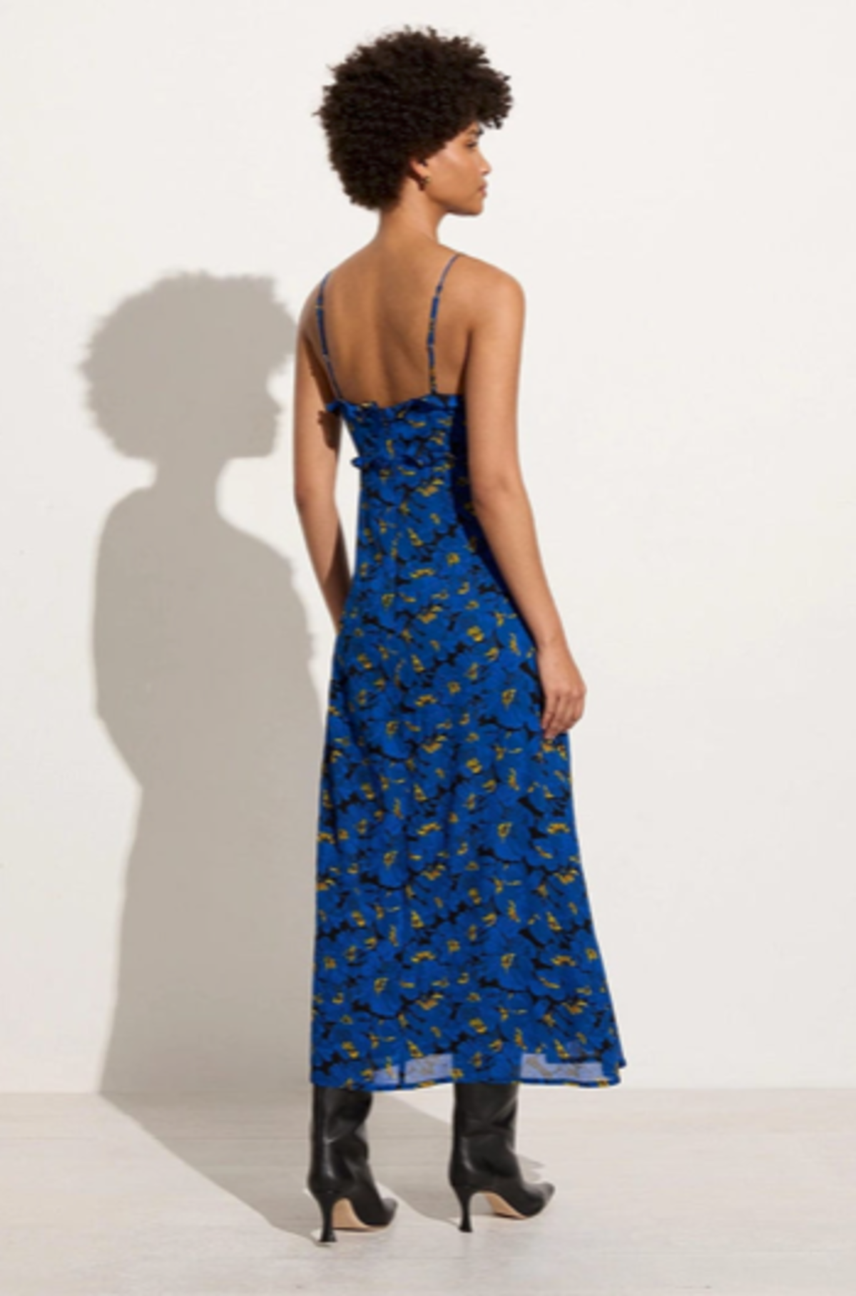 green emerald velvet dress Maya Blue Floral Cami Midi Dress – Maya Deluxe main image 0