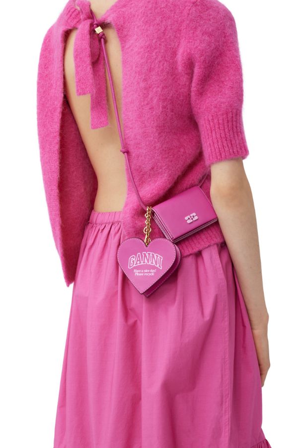 Ganni Bou Wallet on Strap - Shocking Pink | Garmentory