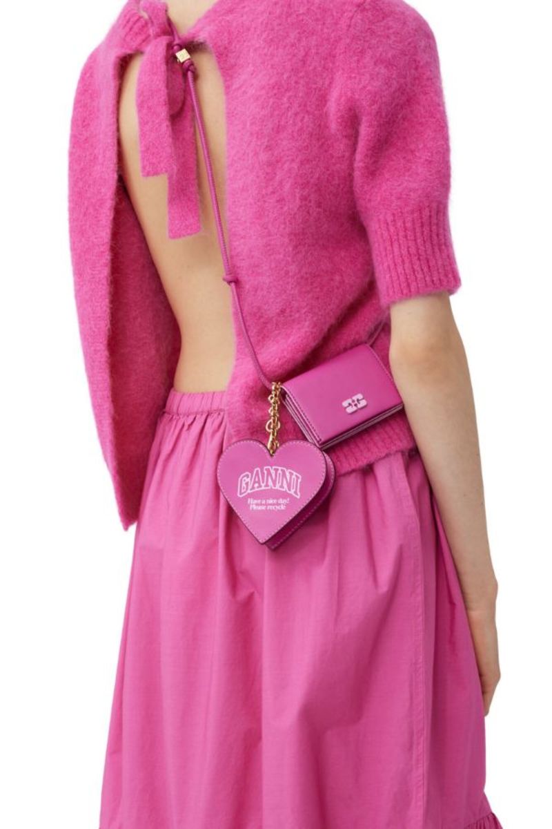 Ganni Bou Wallet on Strap - Shocking Pink | Garmentory