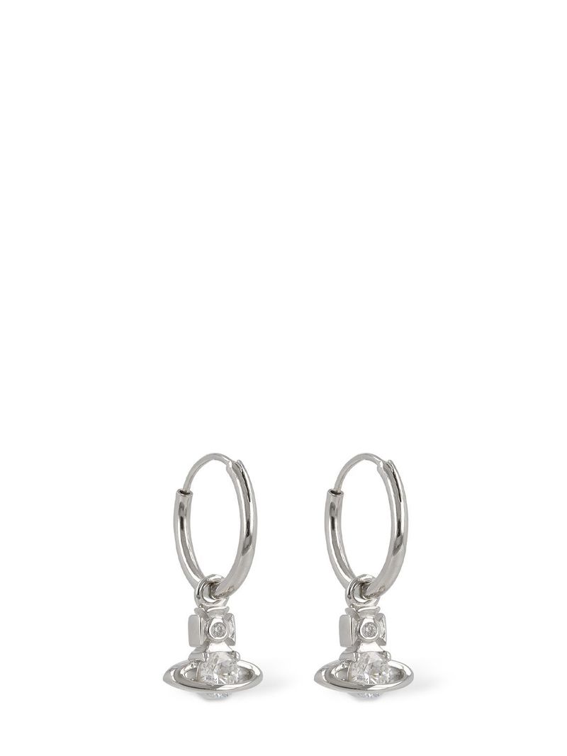 Vivienne Westwood ニーナ スパークル フープピアス　SV925 Vivienne Westwood Nina Sparkle Hoop Crystals Earrings - Silver