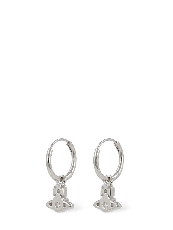 Vivienne Westwood Nina Sparkle Hoop Crystals Earrings - Silver