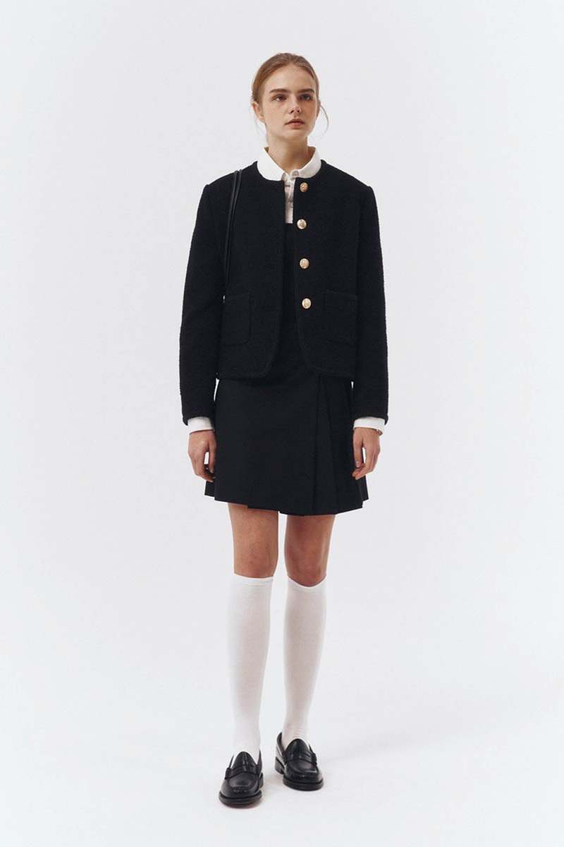 Dunst ♥ CLASSIC BOUCLE TWEED JACKET /追跡付 Dunst Classic Boucle Tweed Jacket - Black | Garmentory