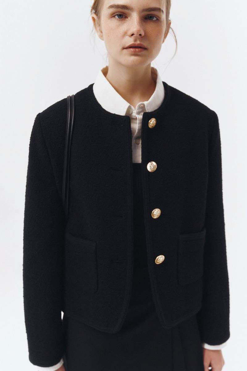 Dunst Classic Boucle Tweed Jacket - Black | Garmentory Dunst Classic Boucle Tweed Jacket - Black | Garmentory