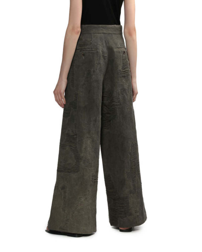 パンツ UMA WANG Women Straight Pants UW3006 UW128 Grey Uma Wang - Printed high-rise trousers grey - The Corner