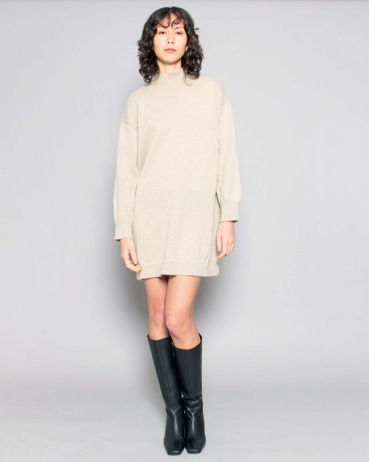 Persons Nia Mock Oversized Sweater Dress - Ecru | Garmentory