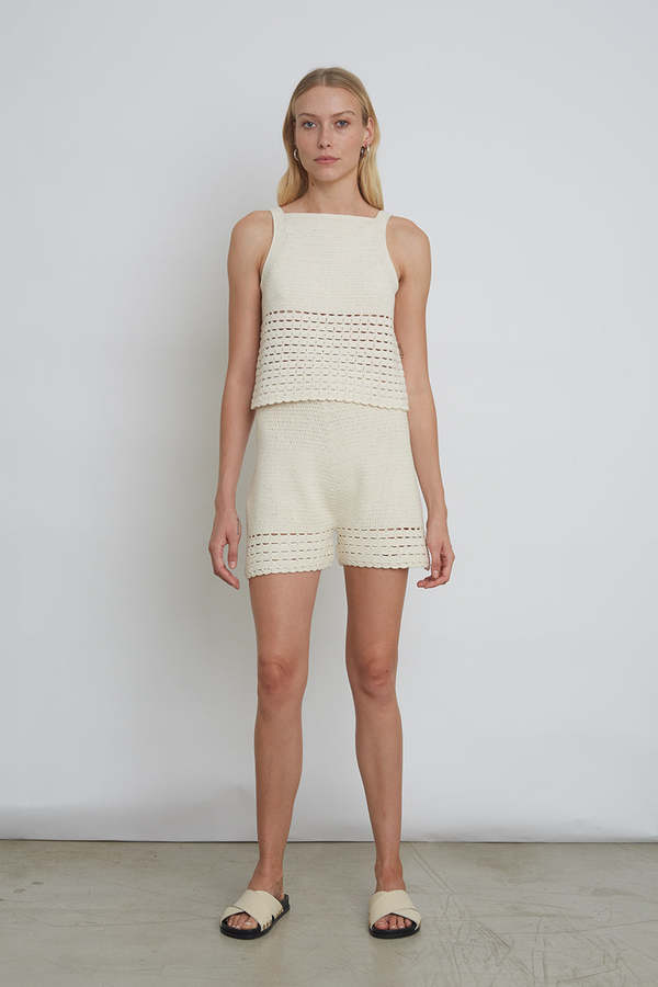 ELEVEN SIX LARA CROCHET SHORT - IVORY
