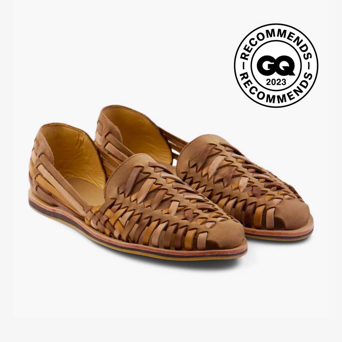 Nisolo Huarache Sandal - Tobacco Colorblock | Garmentory display picture 2
