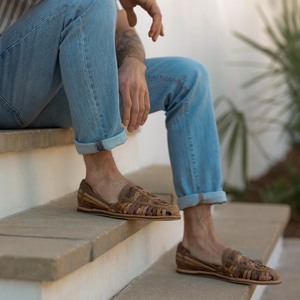 Nisolo Huarache Sandal - Tobacco Colorblock | Garmentory display picture 2