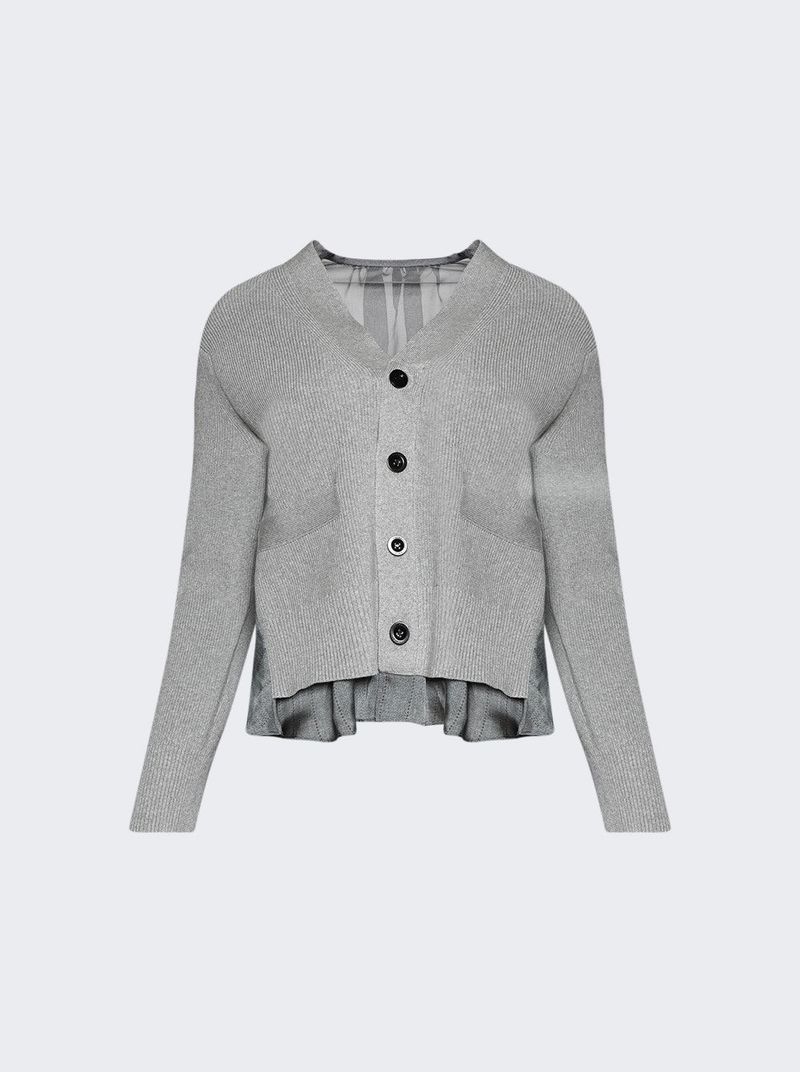 Chalk Stripe Wool Knit Cardigan | Garmentory