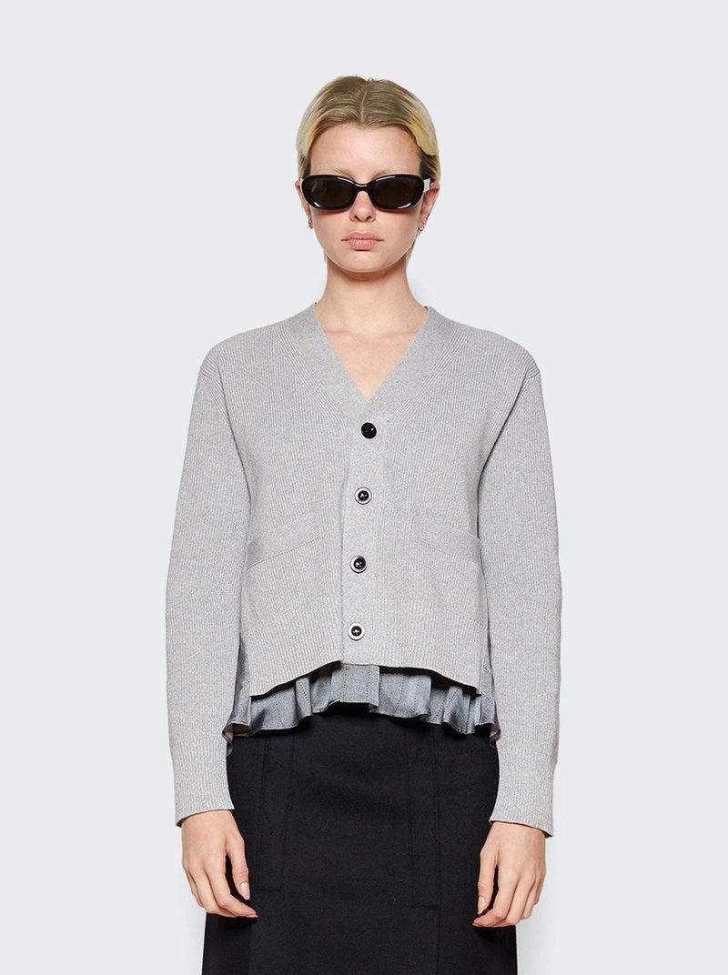 Chalk Stripe Wool Knit Cardigan | Garmentory