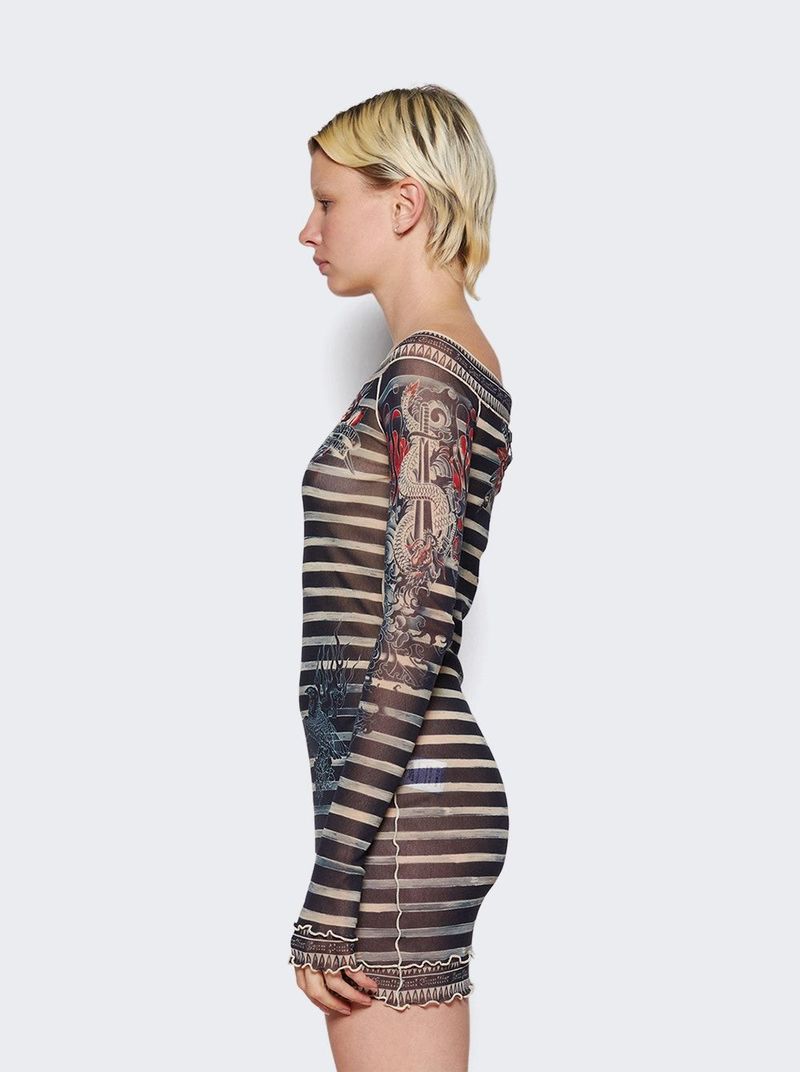 Jean Paul Gaultier Mariniere Tattoo Mini Dress - Navy Blue