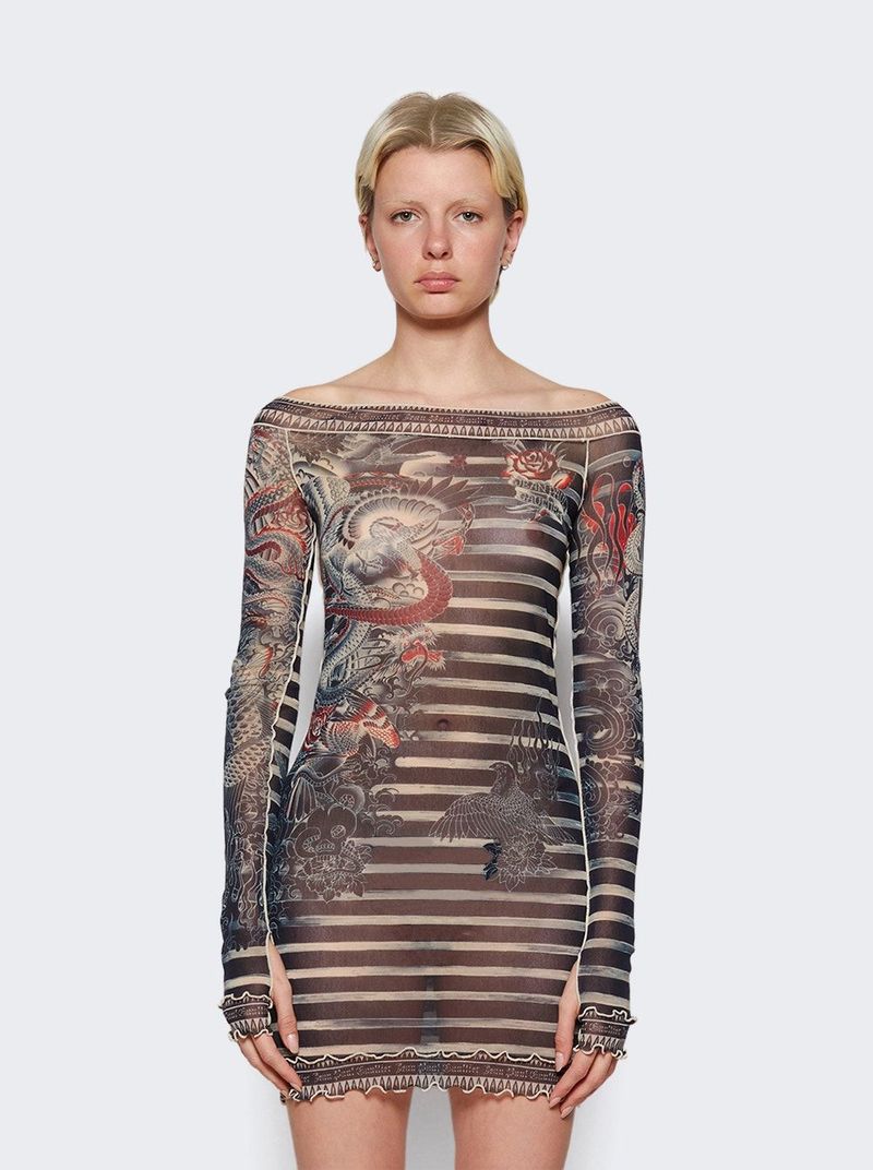 Jean Paul Gaultier Mariniere Tattoo Mini Dress - Navy Blue