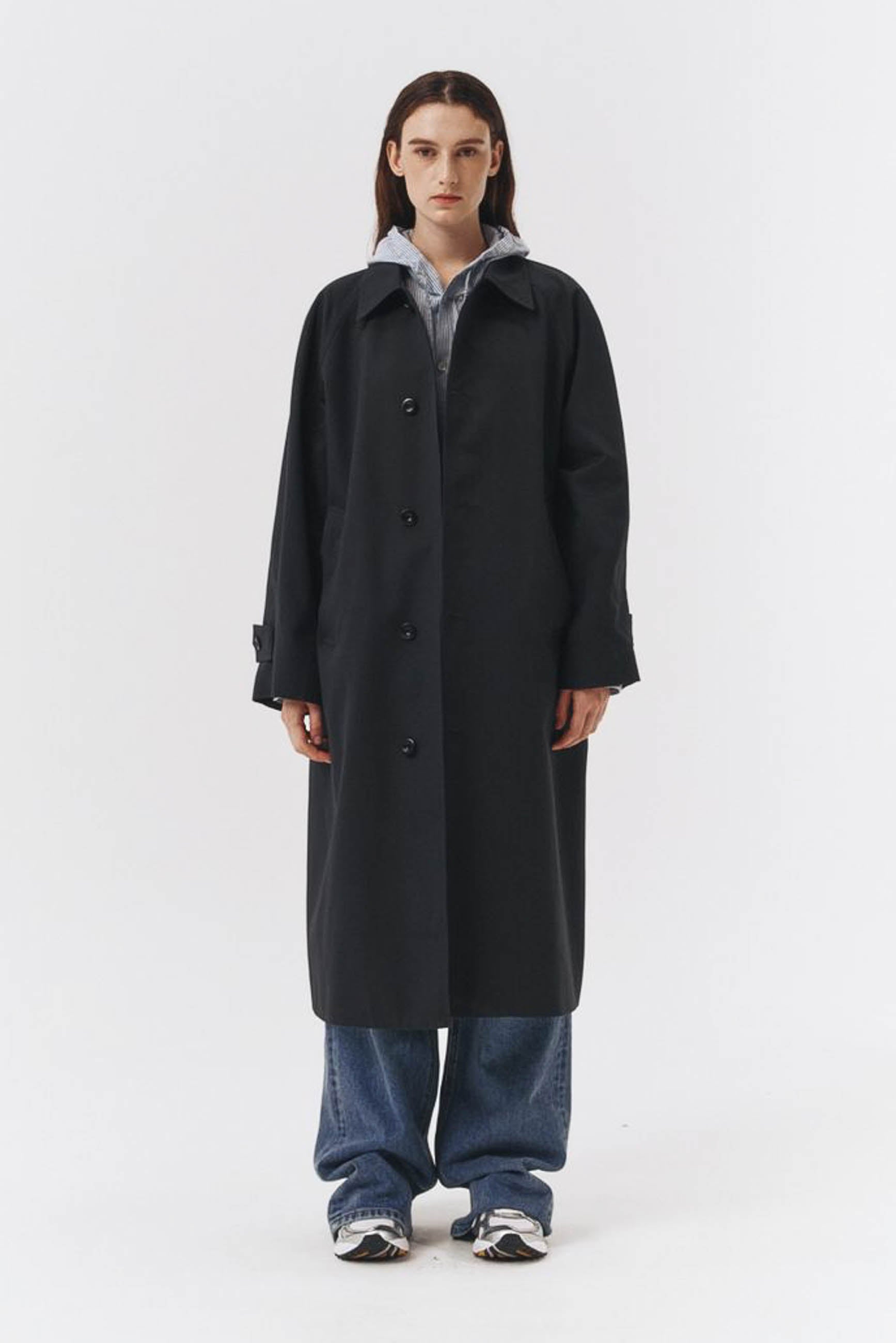 ジャケット・アウター DUNST UNISEX BELTED WOOL MAC COAT BLACK Designer fashion, Seoul-fully created | W Concept