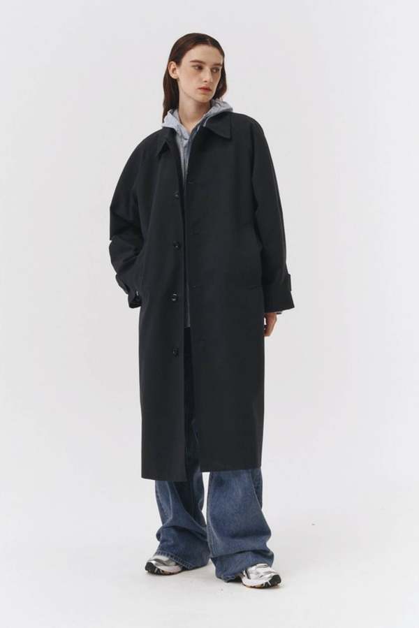 Dunst Unisex Volume Mac Coat - Charcoal Navy | Garmentory