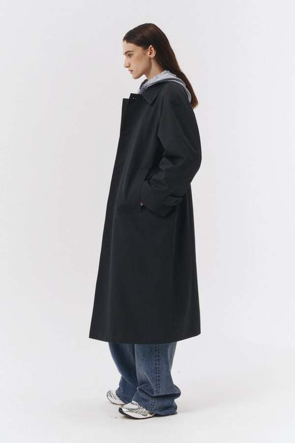 Dunst Unisex Volume Mac Coat - Charcoal Navy | Garmentory