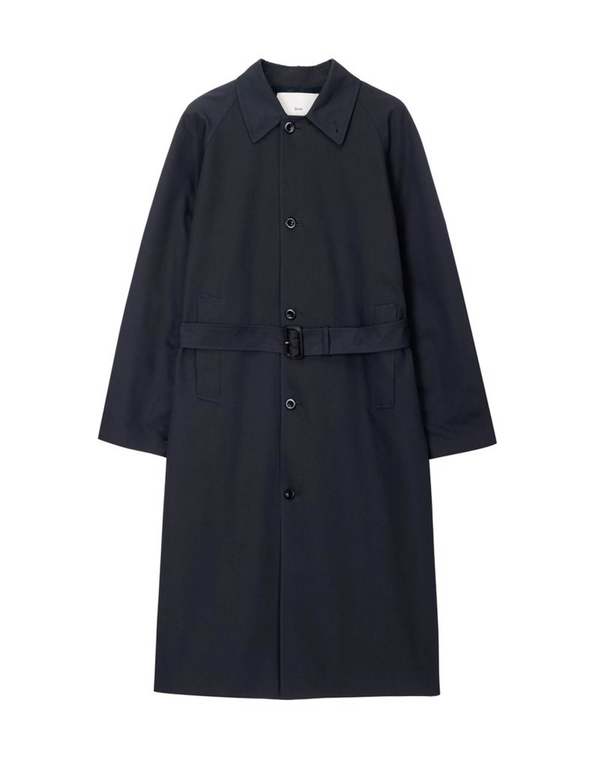 ジャケット・アウター DUNST UNISEX BELTED WOOL MAC COAT BLACK DUNST Unisex Belted Wool Mac Coat Dunst