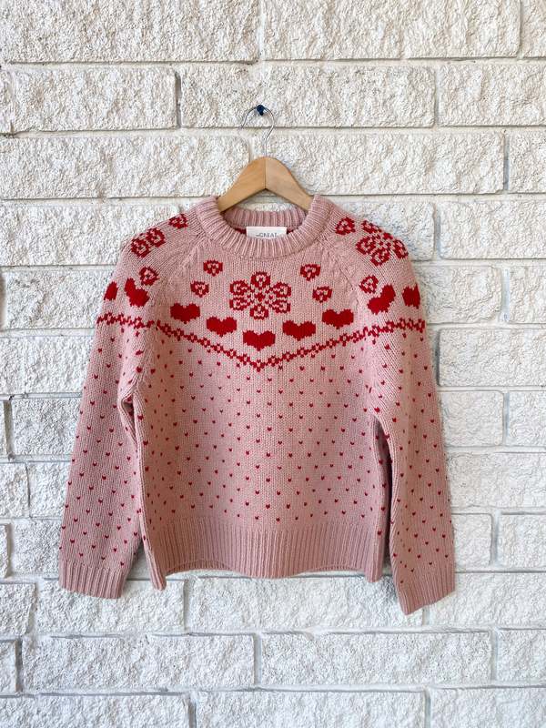 The The Sweetheart Pullover Blush/Cherry Garmentory