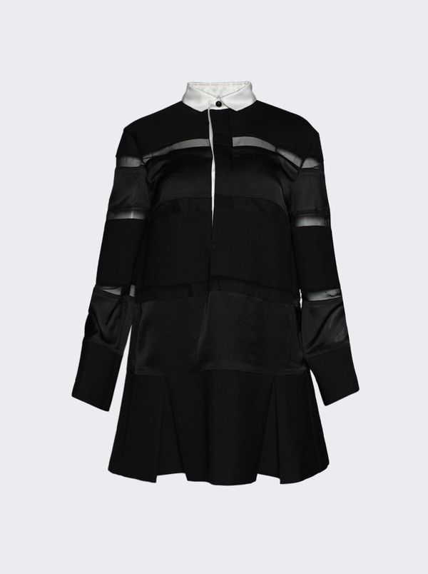 sacai Suiting Bonding Rugby Shirt Dress - Black | Garmentory