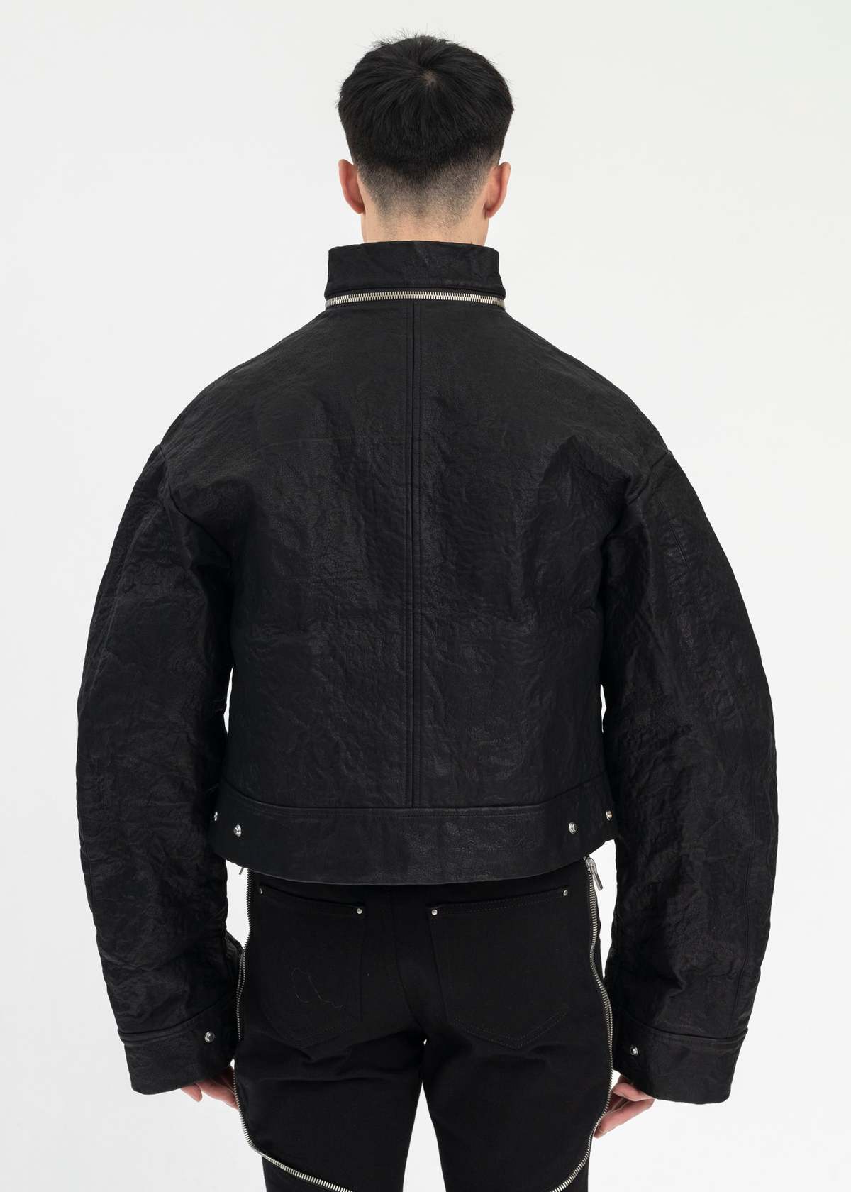 Heliot Emil STIFF LEATHER JACKET - BLACK | Garmentory