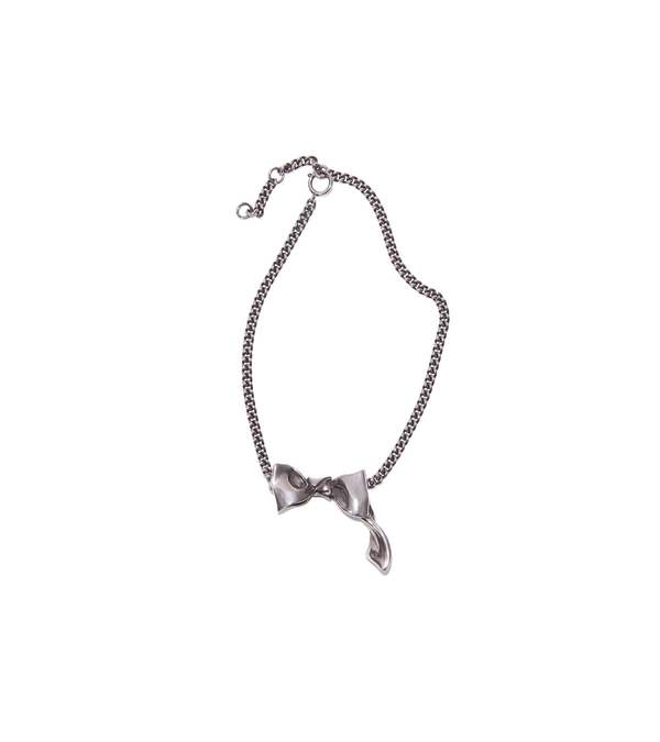 Acne Studios Bow Necklace - Silver | Garmentory