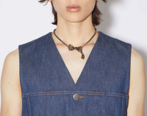 Acne Studios Bow Necklace - Silver | Garmentory
