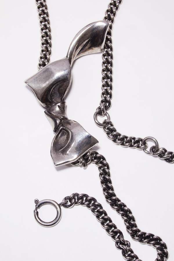 Acne Studios Bow Necklace - Silver | Garmentory