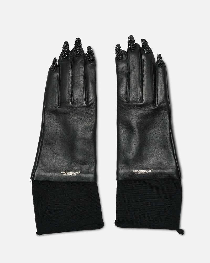 Undercover Nail Detail Leather Gloves - Black | Garmentory