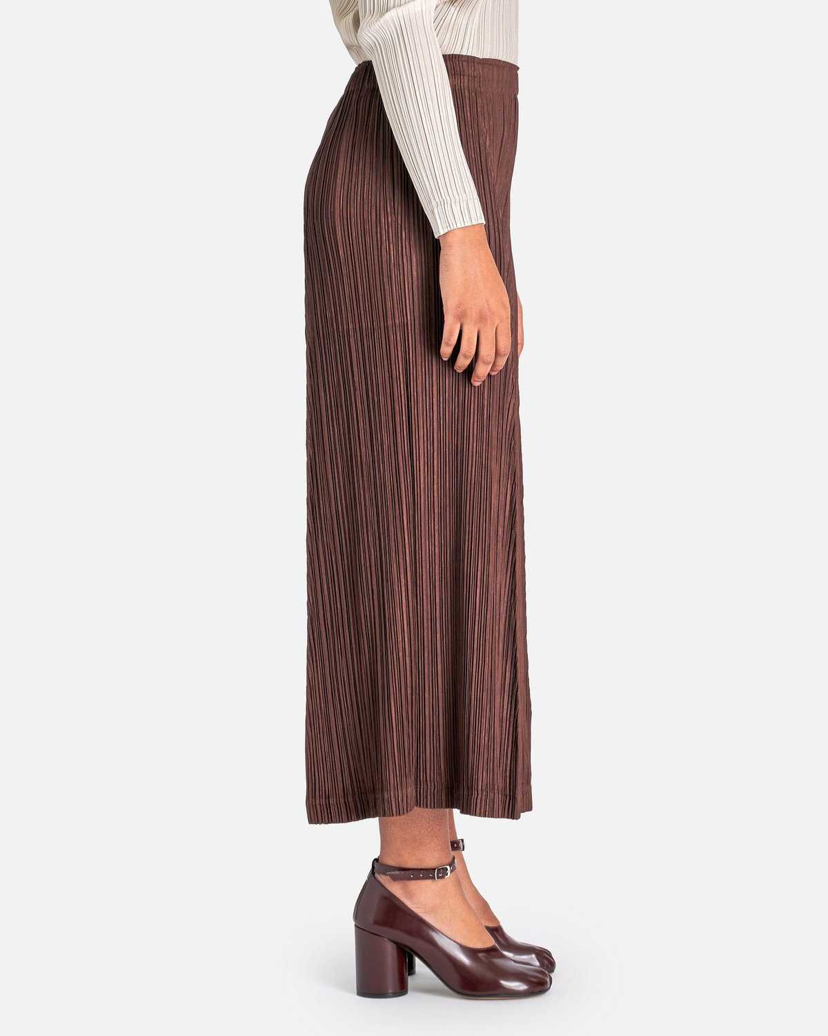 PLEATS PLEASE BACKLIGHT パンツ（BROWN / 2） Issey Miyake Pleats Please Flare Pants - W Department