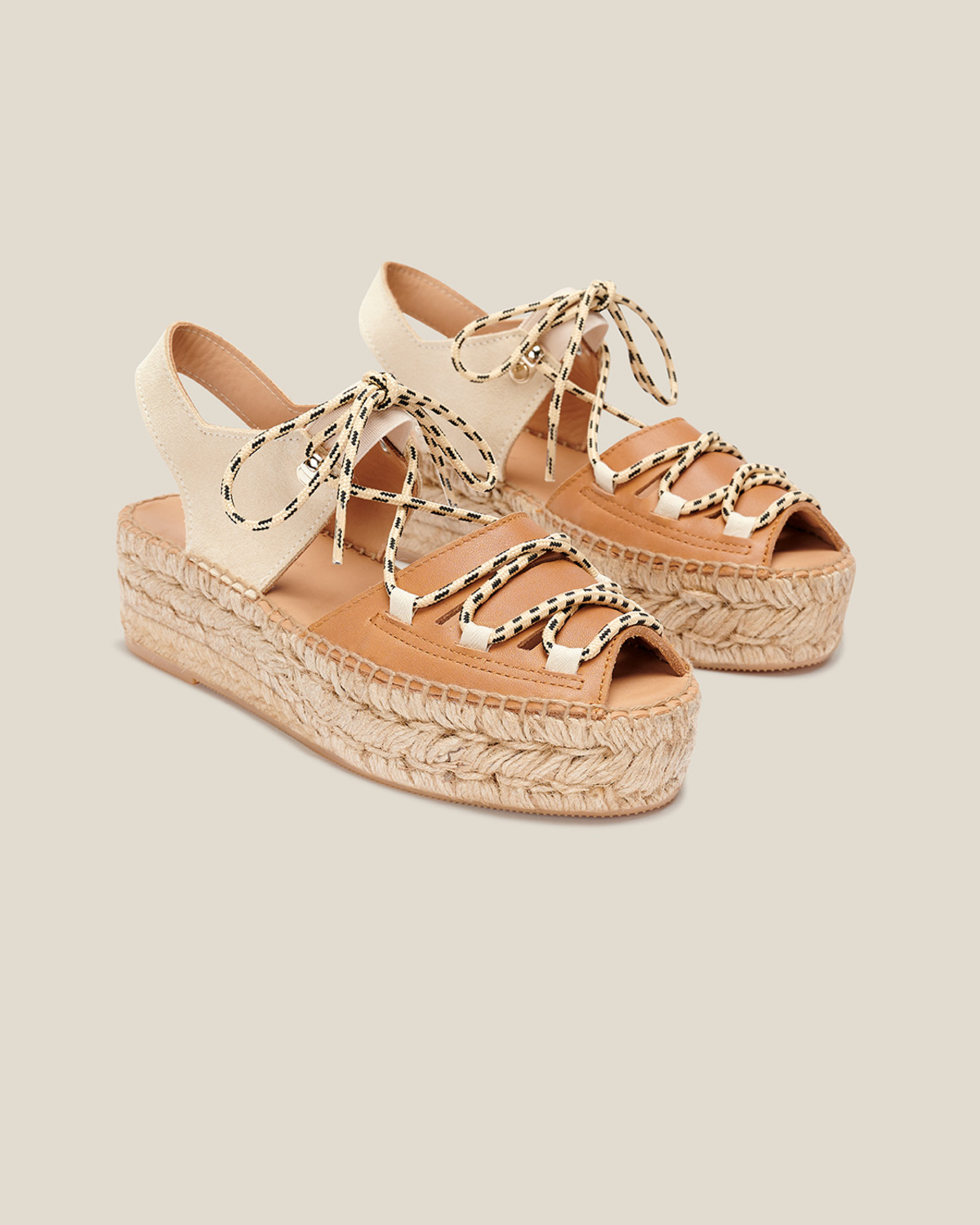 [Naguisa]Cima Ecru Olive【 残りわずか】 NAGUISA CIMA ESPADRILLES - LIGHT BROWN/ECRU | Garmentory