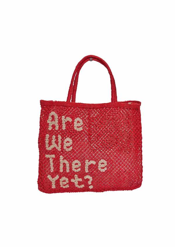 The Jacksons London FLORENCE SMILE Jute Bag In Natural And Hot Pink main image 0