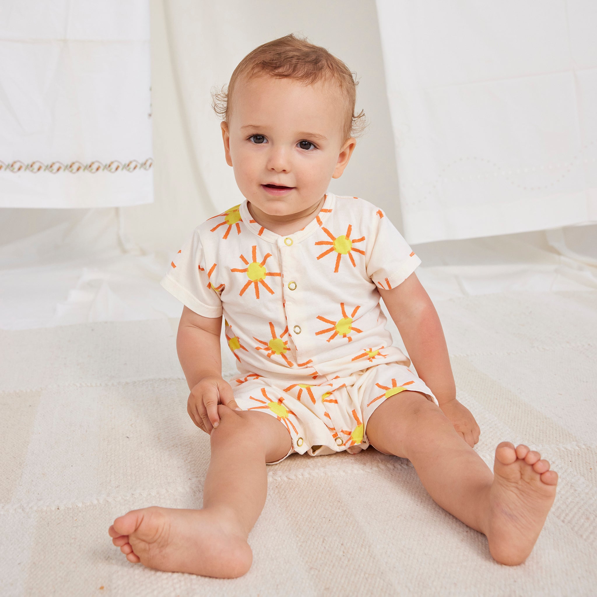 Kids Bobo Choses Baby Sun All Over Romper Cream Garmentory