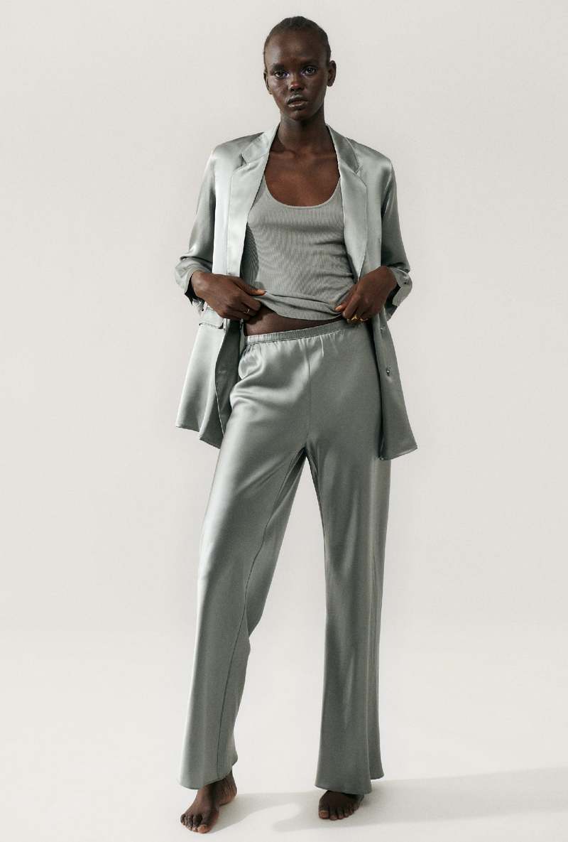 Silk Laundry BIAS CUT PANTS MOON pants - MOON