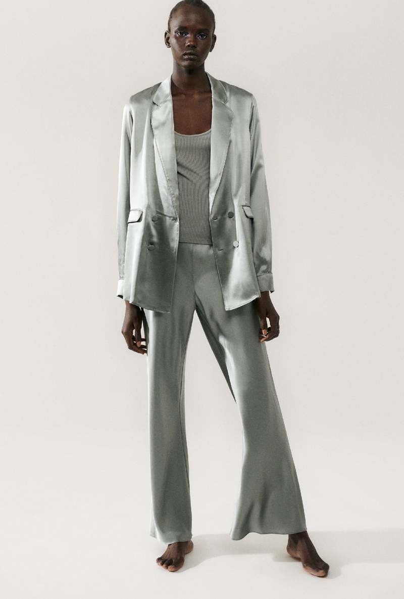Silk Laundry BIAS CUT PANTS MOON pants - MOON
