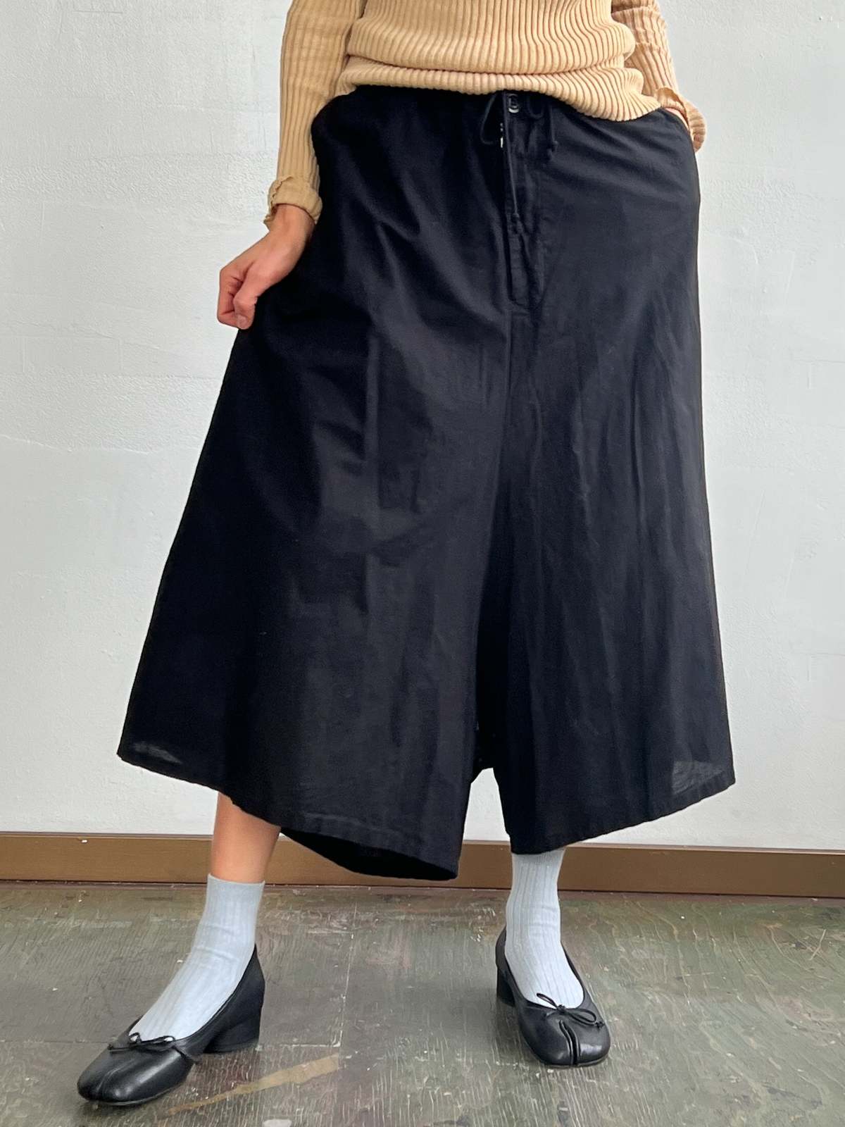 Vintage Y's Yohji Yamamoto Cotton Wide Legs - Black | Garmentory