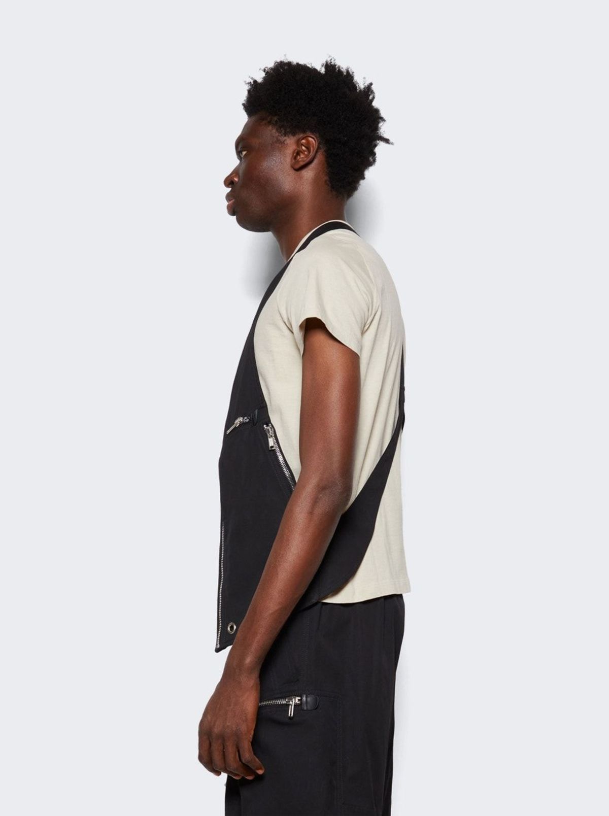 【RICK OWENS】Bauhaus Vest/WH Rick Owens - Off-White Bauhaus Leather Vest